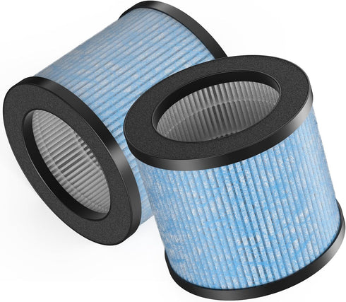 TPAP002 True HEPA Replacement Filter, Compatible with TOPPIN TPAP002 HEPA Purifier, 4-IN-1 Filters (2-Pack)