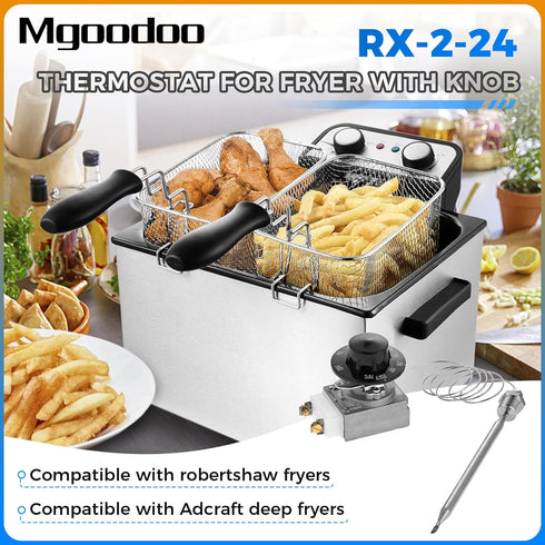 Mgoodoo RX-2-24 Thermostat for Fryer, 3/8" Mpt Stuff Box, Compatible with Atosa, Robertshaw, Adcraft Deep Fryer