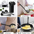 LIANYU 12-Piece Black Silicone Kitchen Cooking Utensils Set with Holder, Includes Slotted Spatula, Spoon Turner, Ladle,