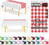 Red Gingham 12 Pack Checkered Premium Disposable Plastic Table Runner 14 x