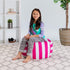 Posh Stuffable Kids Stuffed Animal Storage Bean Bag Chair Cover, Medium 27" - Children's Toy Organizer, Canvas Stripes