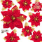 Geefuun 28PCS Christmas Tree Decorations: Red Glitter Poinsettias Artificial Flowers Ornaments with Clips, 3 Sizes