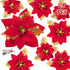 Geefuun 28PCS Christmas Tree Decorations: Red Glitter Poinsettias Artificial Flowers Ornaments with Clips, 3 Sizes