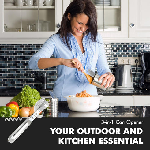 Chef Craft Select Stainless Steel 3-in-1 Can Opener, 6 Inches