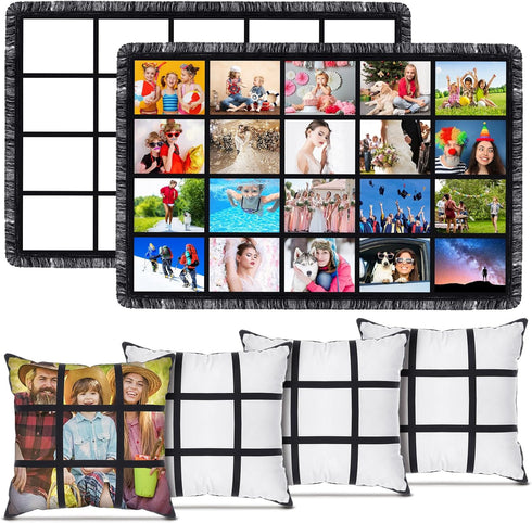 Kinlop 6 Pieces 40 x 60 Inch Sublimation Blank Throw Blankets and