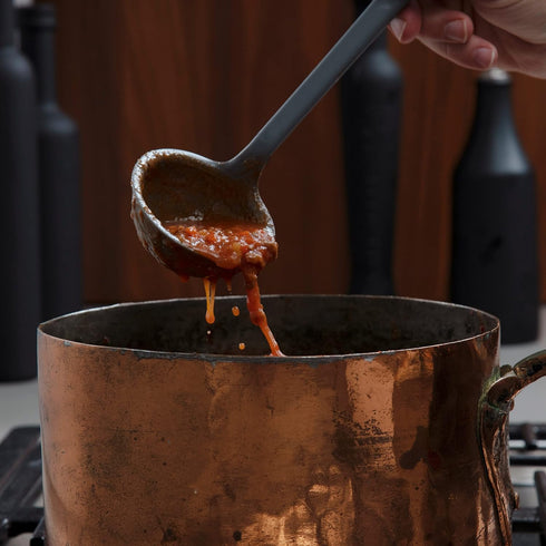 GIR: Get It Right Silicone Soup Ladle - Gray 3/4 Cup, Heat Resistant Up to 425°F, Precision Pour Edge, Dishwasher Safe