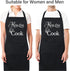 Xornis 100% Cotton Funny Apron with 2 Pockets - Adjustable Bib Black Apron for Men Women BBQ Grilling Gifts Cooking
