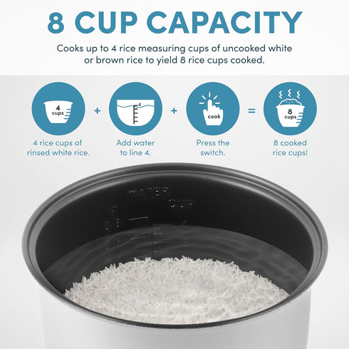 Aroma 8-Cup (Cooked) Rice Cooker ARC-914SB