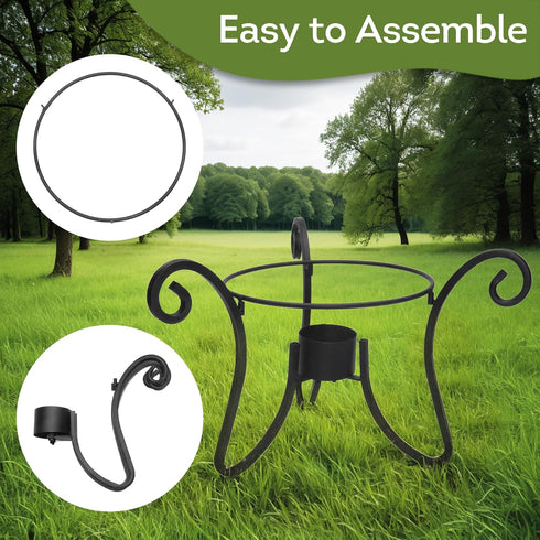 10 12 inch Lily's Home Metal Gazing Ball Stand - Durable Rust-Resistant Display Stand for to Balls - Indoor/Outdoor