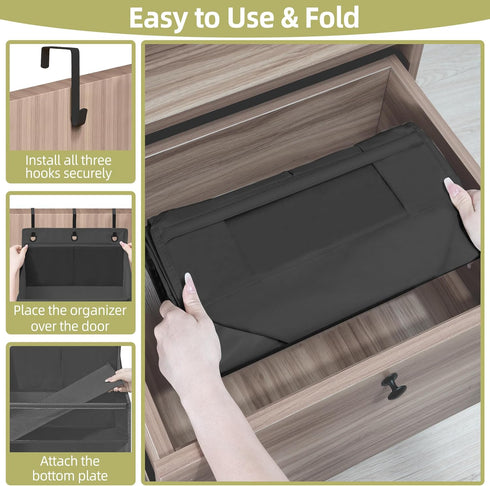 STORAGEIDEAS 6 12 Closet Over Door Organizer with Extra Large Pockets Side Pockets, Sturdy Storage Rack, Hanging