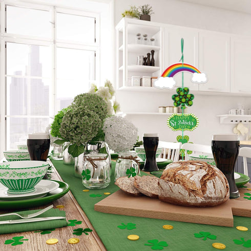 St. Patrick's Day Door Sign, Themed Hanging Welcome Sign with Shamrock for Saint Patricks Day Decor