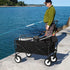 360 Collapsible Wagon Foldable Heavy Duty Steel Utility Outdoor Beach with Big Wheels for Sand, Garden Cart Grocery
