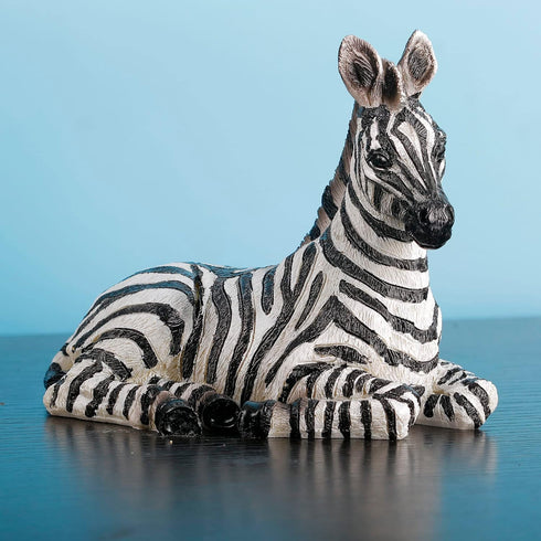 '-5.9inch 3.54inch Zebra Table Sculpture - Resin Zebra Figurine - Black, White - African Safari Zebra Collectible