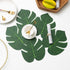 ATFL 8.3'' Artificial Medium Palm Leaves, 50 PCS Fake Tropical Monstera Faux Palm Leaves for Party Decoration (Green)
