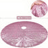 Pink Christmas Tree Skirt, 48 inch Large Sequin Xmas Tree Mat, Double Layers Glitter Decorations for 7.5 Ft Tree
