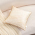 Avigers 18 x 18 Inch Square Beige Gold Abstract Striped Embroidery Cushion Case - Luxury Decorative Pillow Cover