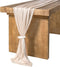 Ling's Moment 10Ft Nude Sheer Chiffon Table Runner with Silver Sparkle for Elegant Wedding, Rustic Boho Party