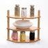 3 Tier Expandable Bamboo Corner Shelf - Dish/Plate Organizer for Cabinet, Kitchen