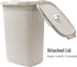 Mind Reader Slim Laundry Hamper with Lid, 60L Wicker Design, 17.65"L x 13.75"W x 24.15"H, Ivory