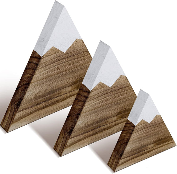 Maitys 3 Pcs 3 Size Mountain Shelf Decor Mountain Wooden Sign Farmhouse Wood
