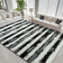 5x7 Black and White Fluffy Soft Plush Striped Area Rugs for Bedroom, Indoor Non Slip Washable Rug for Living Room