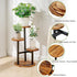 3 VECELO Tier Plant Stand Indoor Outdoor, Tall Metal Wood Flower Shelf for Multiple Plants, Small Tiered Round Corner