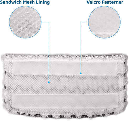 Flammi 4-Pack S1000 S1000A S1001C S2001, F Microfiber Mop Pads Refills Compatible with Shark Steam Mop Washable