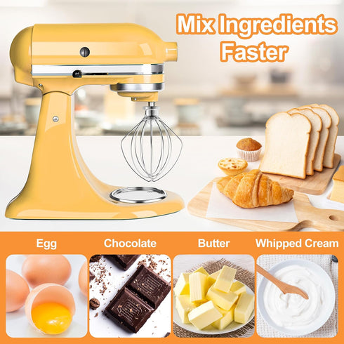 Wire Whip Accessory Replacement for KitchenAid Tilt-Head Stand Mixer, Egg Cream Stirrer & Whipping Egg White