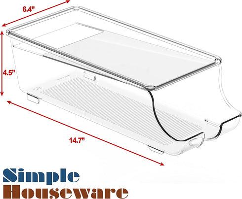 Simple Houseware 2-Pack Clear Front-Loading Beverage Soda Can Organizer Dispenser