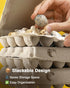 WizzVac 24 50 Pack Grids Pulp Quail Egg Cartons - Paper Pulp Bulk Cartons for Quail Eggs with Stickers and a Pair