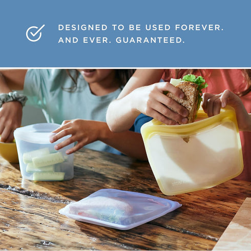 Stasher Premium Silicone Reusable Food Storage Sandwich Bag, Blue, Microwave, Sous Vide, Dishwasher Safe, Eco-friendly,
