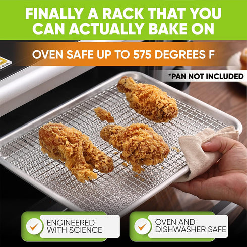 Spring Chef 100% Stainless Steel Cooling Rack & Baking Rack, 8.5 x 12 Inches, Fits Small Quarter Sheet Pan