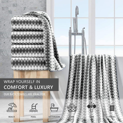 4 Set 35"x70" Set 600GSM Piece Bath Towel Oversized Bath Sheet Bathroom Towel Extra Large Towel Soft Highly Absorbent