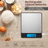 Small Digital Gram Scale 1000g by 0.01g, MEIYA High Accuracy Scale for Food Ounces and Grams, Upgrade USB Charging Kitchen Scale Digital Weight for Cooking, Baking, with Tare Function, 9 Units, 2 Tray by MEIYA