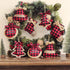 Ivenf Christmas Decorations Indoor Tree Ornaments - 8pcs Red Black Buffalo Plaid Burlap Farmhouse Ornaments for Home