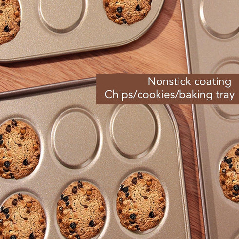 Carbon Steel Muffin Top Pan, Non Stick Coating, Even Heating, Ideal for Oven Baking, Macaron Bakeware Pan (15 Hole) by Jeanoko