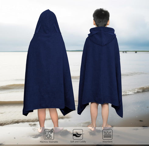 ORIGINAL KIDS 100% 30 54 Hooded Bath Towel Wrap - Ultra Soft Cotton Terry Large Oversized Hooded Kids Towel with Border