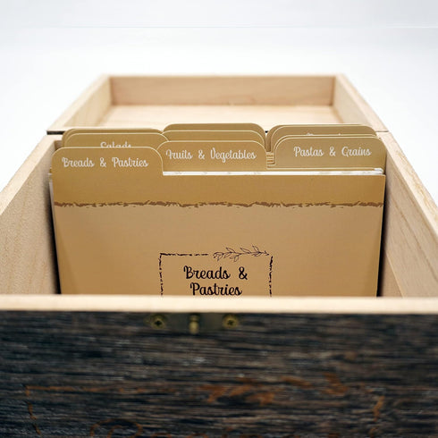 Dekali Designs Recipe Card Dividers: Set of 24 Thick Cardstock 4x6 Dividers with Tabs + Cooking Measurement Chart