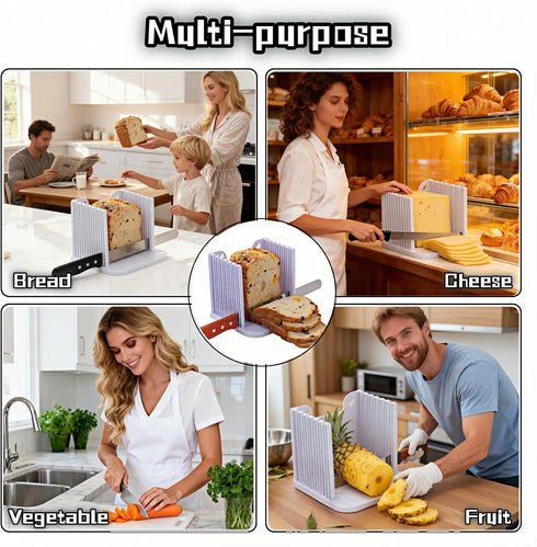 RyanDesign 4 Settings Adjustable Bread Slicer Guide - Thickness for Perfect Homemade Bread Slices, Food-Grade ABS Toast