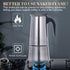 Atyhao Electric Coffee Maker, Food Grade Stainless Steel Moka Pot, 200ml for Home and Outdoor Camping