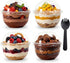 50 Pack 8.5oz Disposable Parfait Dessert Cups with Dome Lids & Black Sporks - Clear Parfait Cups for Yogurt, Fruit