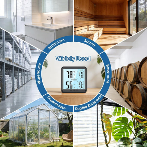 DOQAUS Room Thermometer Hygrometer, Digital Indoor Thermometer with Backlight, Large Screen Temperature Monitor