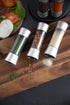8 KitchenArt Spice Rack, Elite Auto-Measure Plastic Spice Carousel, Spice Jars, Silver