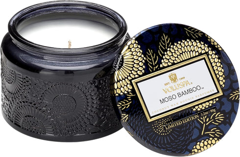 Voluspa Moso Bamboo Petite Candle Jar, 3.2 Ounce, Coconut Wax, 25 Hour Burn Time, Handcrafted in The USA