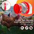 4 1 ZenxyHoC Chicken Feeders No Waste, DIY Automatic Poultry Feeder Ports Hole Saw with Covers Gravity Feed Kit