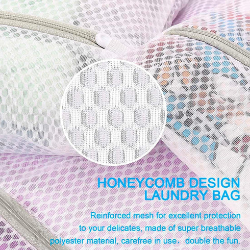 3Pcs Durable Honeycomb Mesh Laundry Bags,Reusable Washing Machine Wash Bags for Delicates 12 x 16 Inches (3 Medium) by Kmchilj