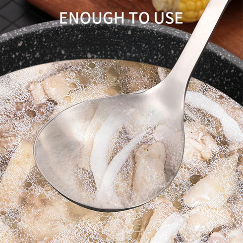 Peohud 4 Pack Soup Ladle, SUS304 Stainless Steel Slotted Hot Pot Ladle, Cooking Skimmer for Hotpot Serving