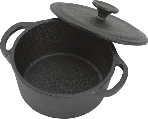 GoodCook Pre-Seasoned Cast Iron Mini Dutch Oven, Black