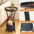 3-Tier Yusong Round Side Table, Small Drink Table for Small Spaces, Industrial End Table, Accent Nightstand Bedside