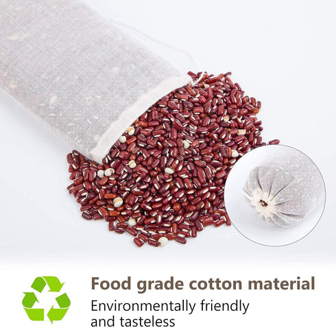 50Pcs Cotton Muslin Bags, 3.94 x 3.15 Inches Eco-friendly Drawstring Bags for Crafts, Teas, Soaps